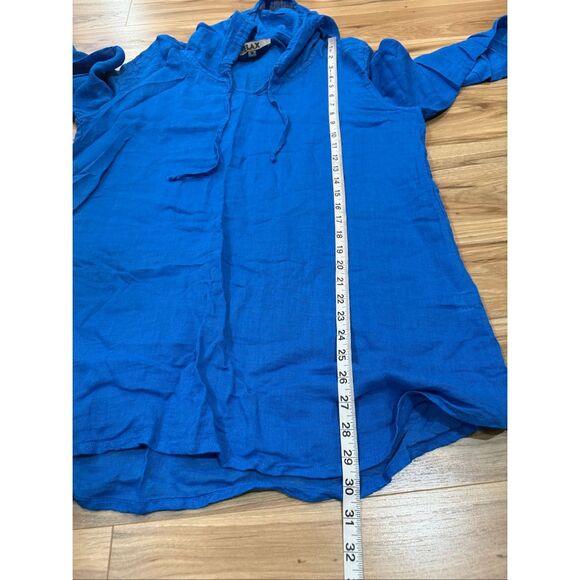 Flax NWOT linen/cotton lightweight hoodie top lagenlook boho size Medium - Picture 8 of 8